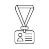 hand drawn lanyard with badge icon design vector flat modern isolated illustration